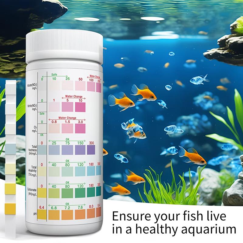 Strip Tes Air Akuarium 8 in 1, - Water Testing Kit ulasan dan harga