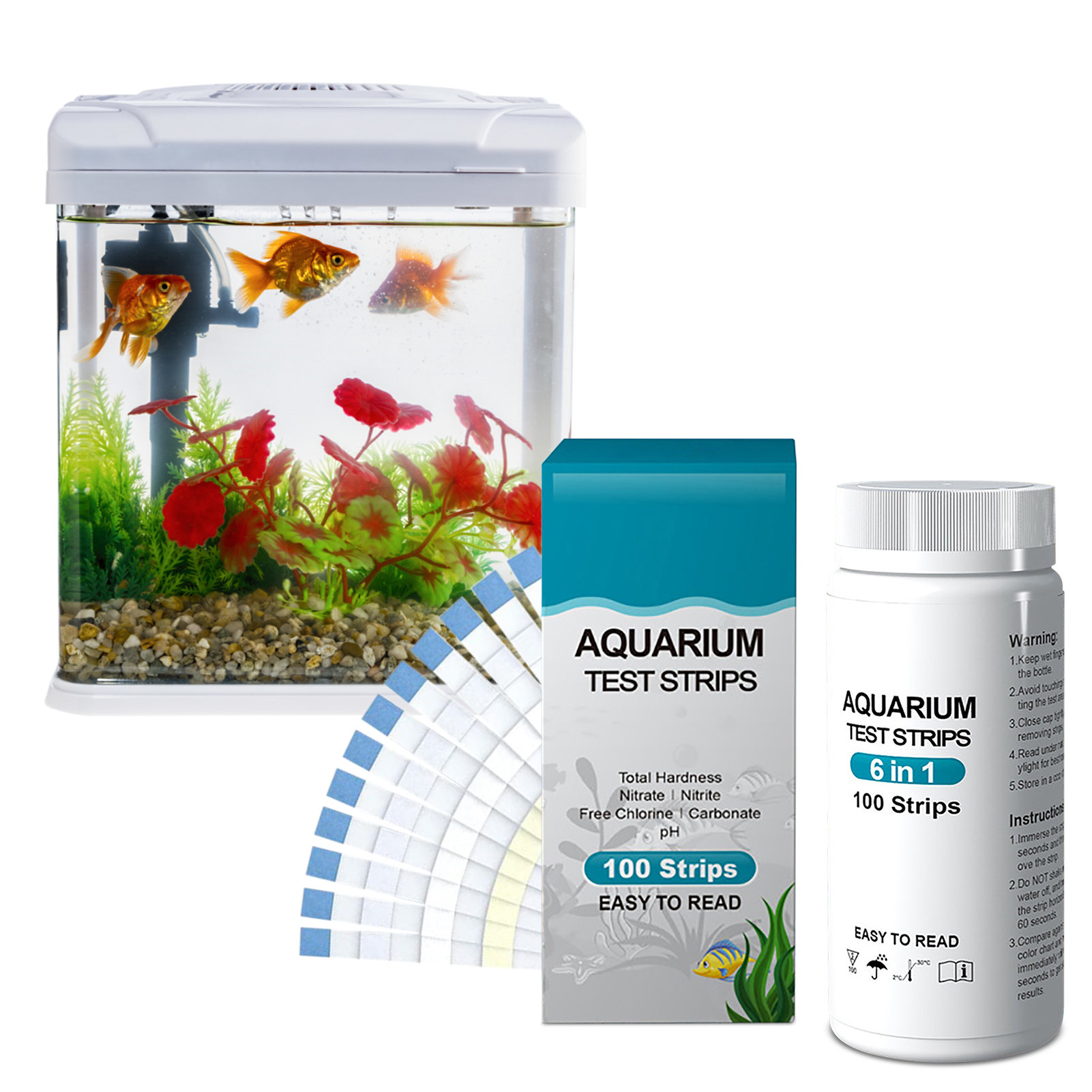 100 Buah 6-In-1 Kit Strip Tes  - Water Testing Kit ulasan dan harga
